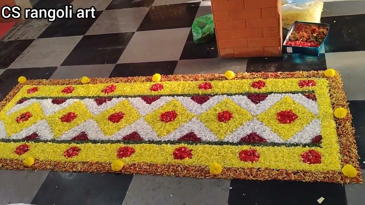 Welcome flower decoration#flowerdecoration #welcomedecoration#flowerrangoli 