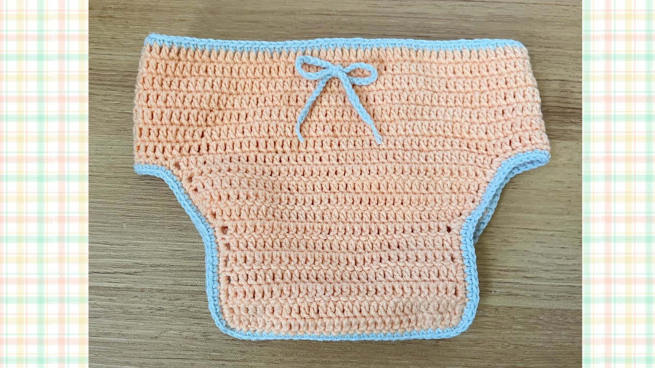 お家撮影に🌟かぎ針でオムツカバーを編む👶🎀🪡