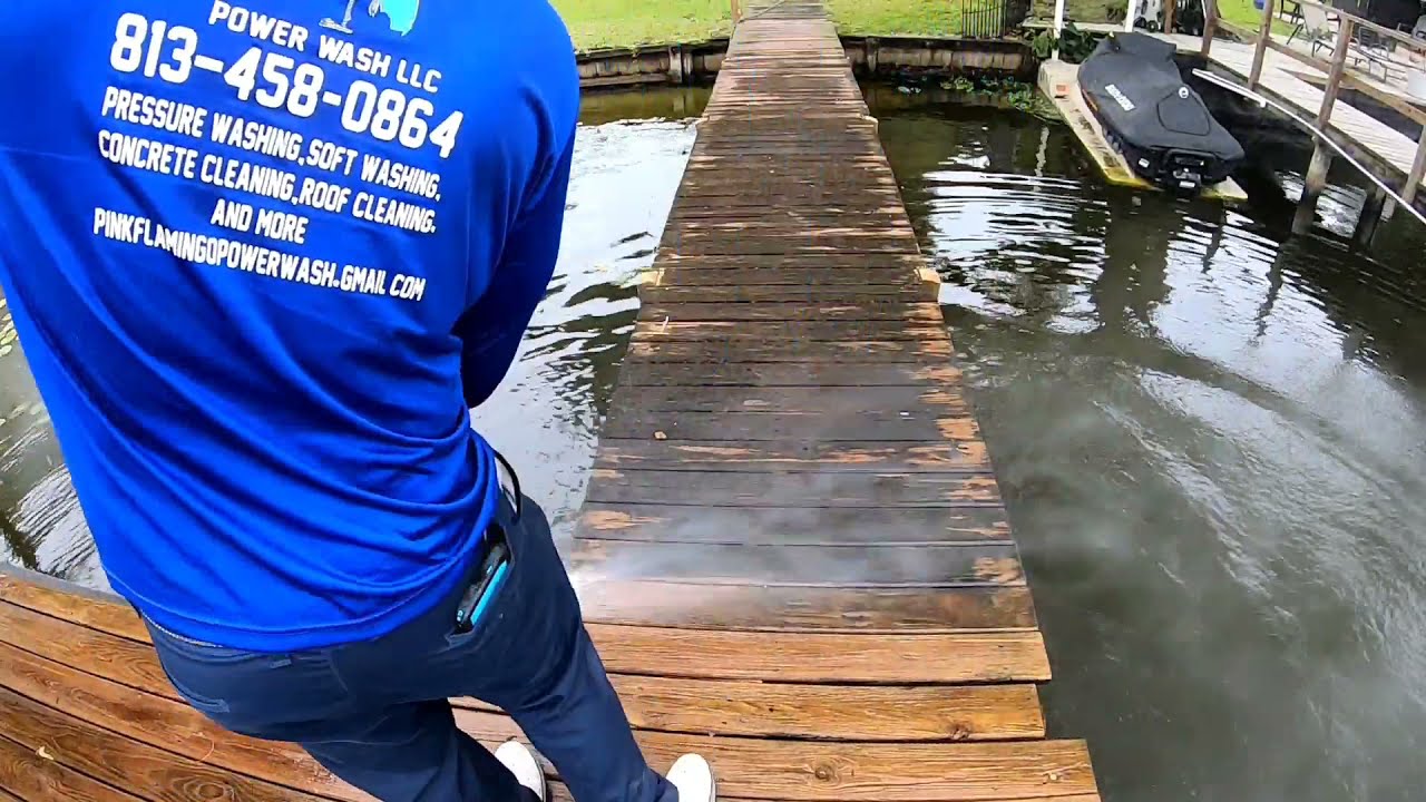 wood dock cleaning, quick and easy way