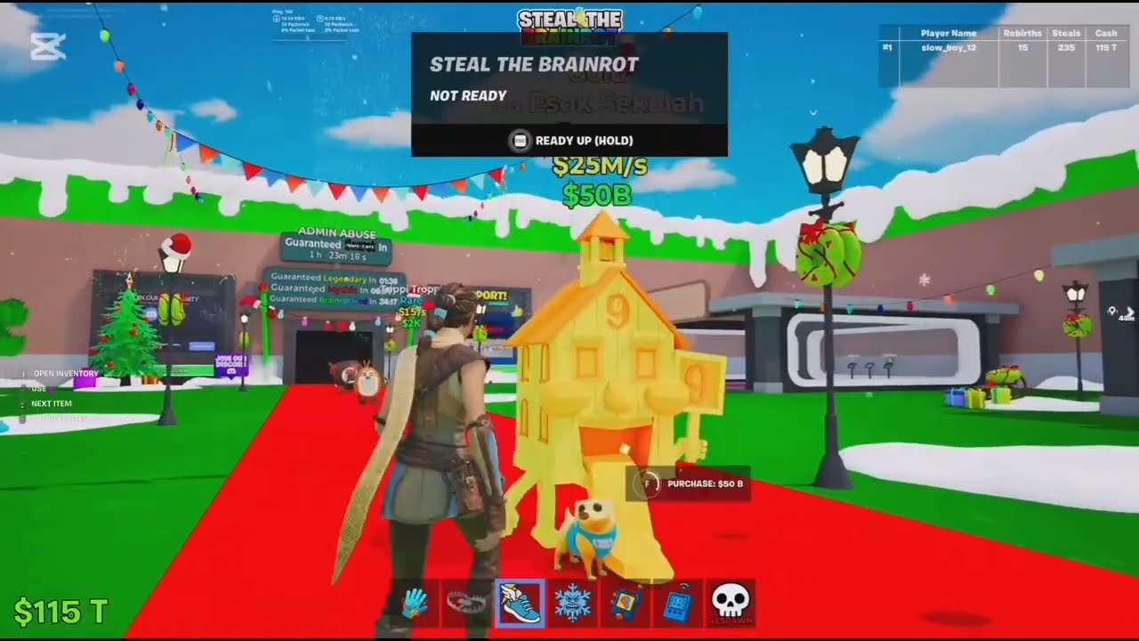 ماب السرقة فورت نايت (💫🔥) + جبت سبجتي 😲 / steal the brainrot fortnite #1 
