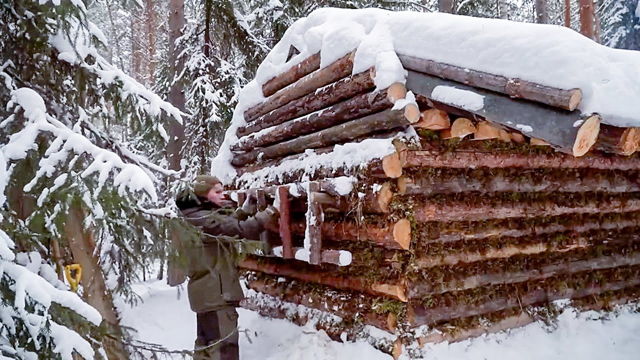 Survival in -45°C  Building and Defending a Cabin in the Wilderness