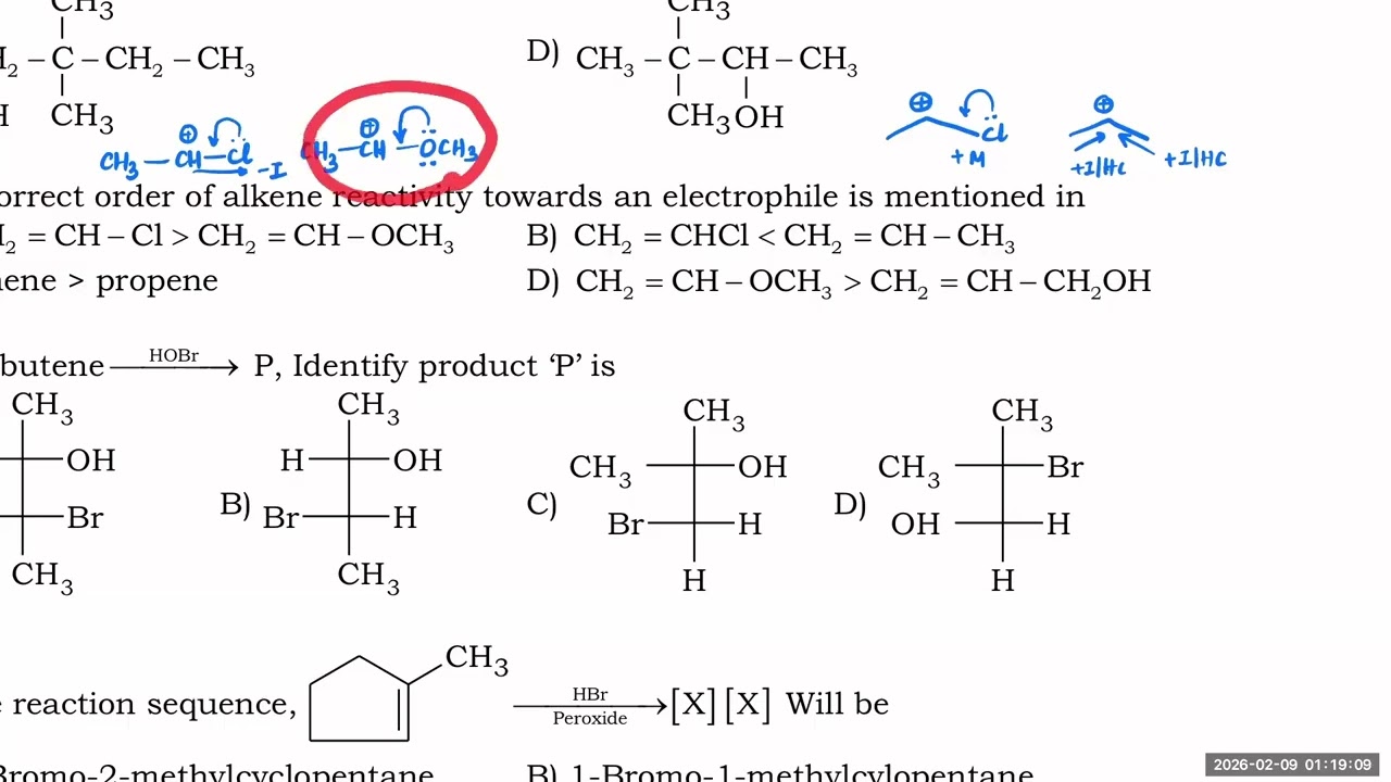 Problem Solving - Alkene Preparation & Reactions