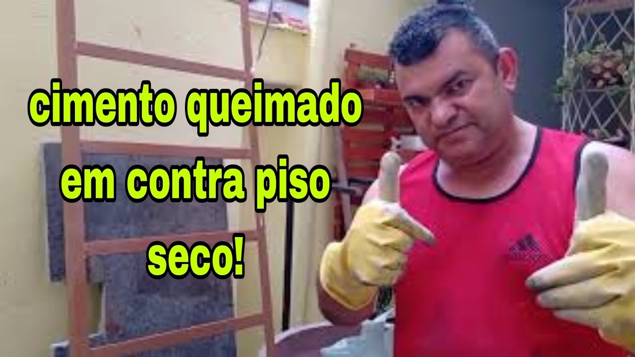 como fazer cimento queimado em contra piso seco #piso queimado