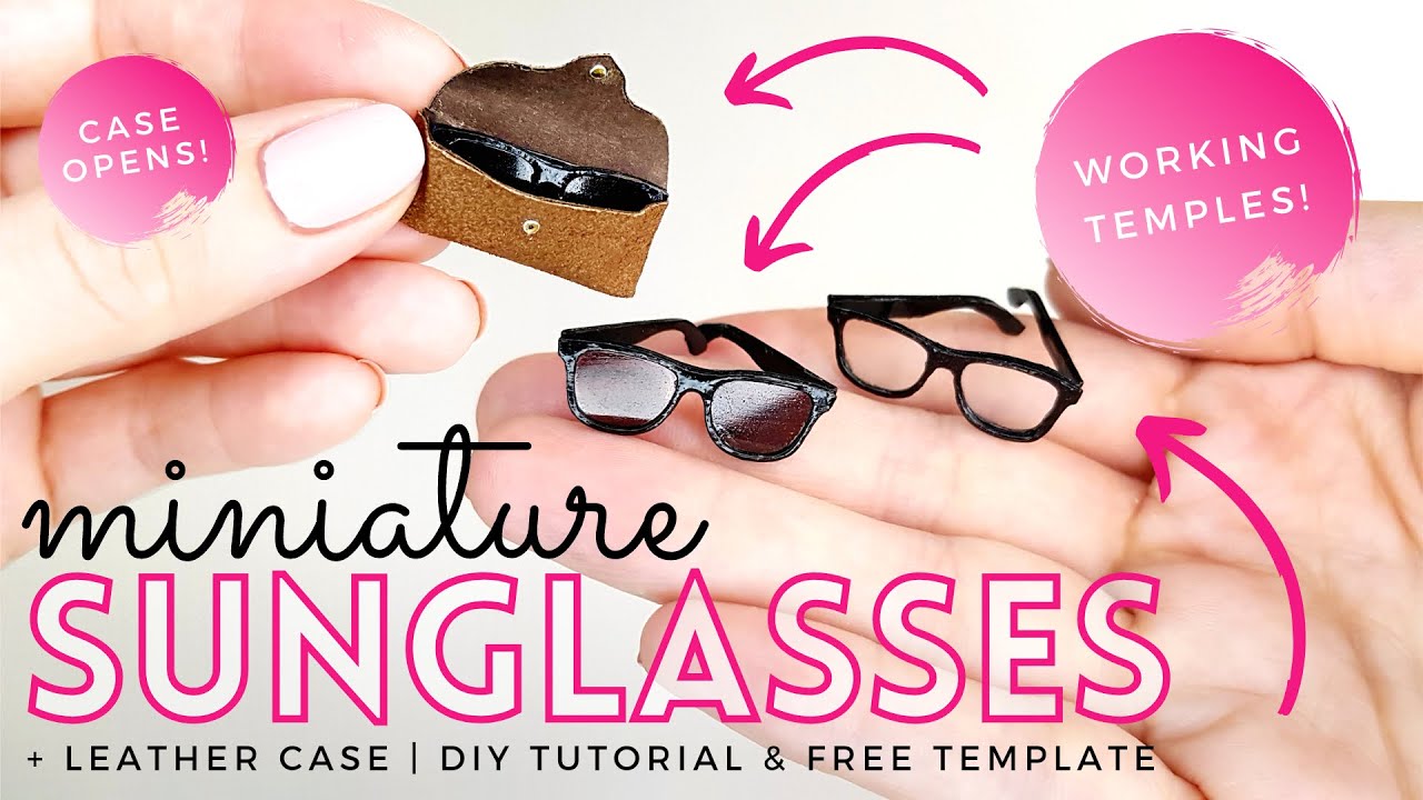 DIY BARBIE SUNGLASSES | How to make SUNGLASSES for BARBIE dolls | MINIATURE GLASSES & glasses CASE