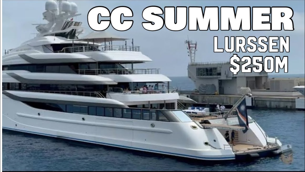 The $250M Iconic CC-SUMMER  Superyacht  95 m. docking sideways in Monaco 2024 (ex. MADSUMMER)