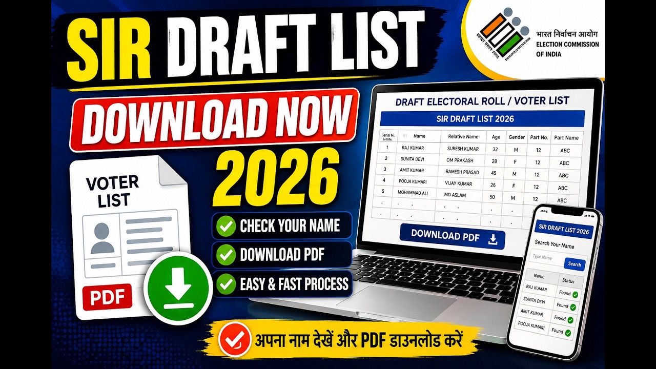 How to Download SIR Draft List Online | SIR Draft Electoral Roll PDF Download 2026