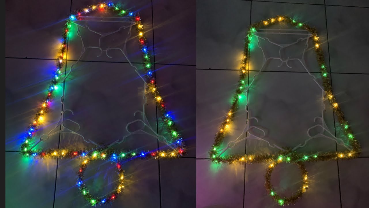 Bonita campana 🔔🤩 navideña🎄con ganchos de ropa facíl de hacer