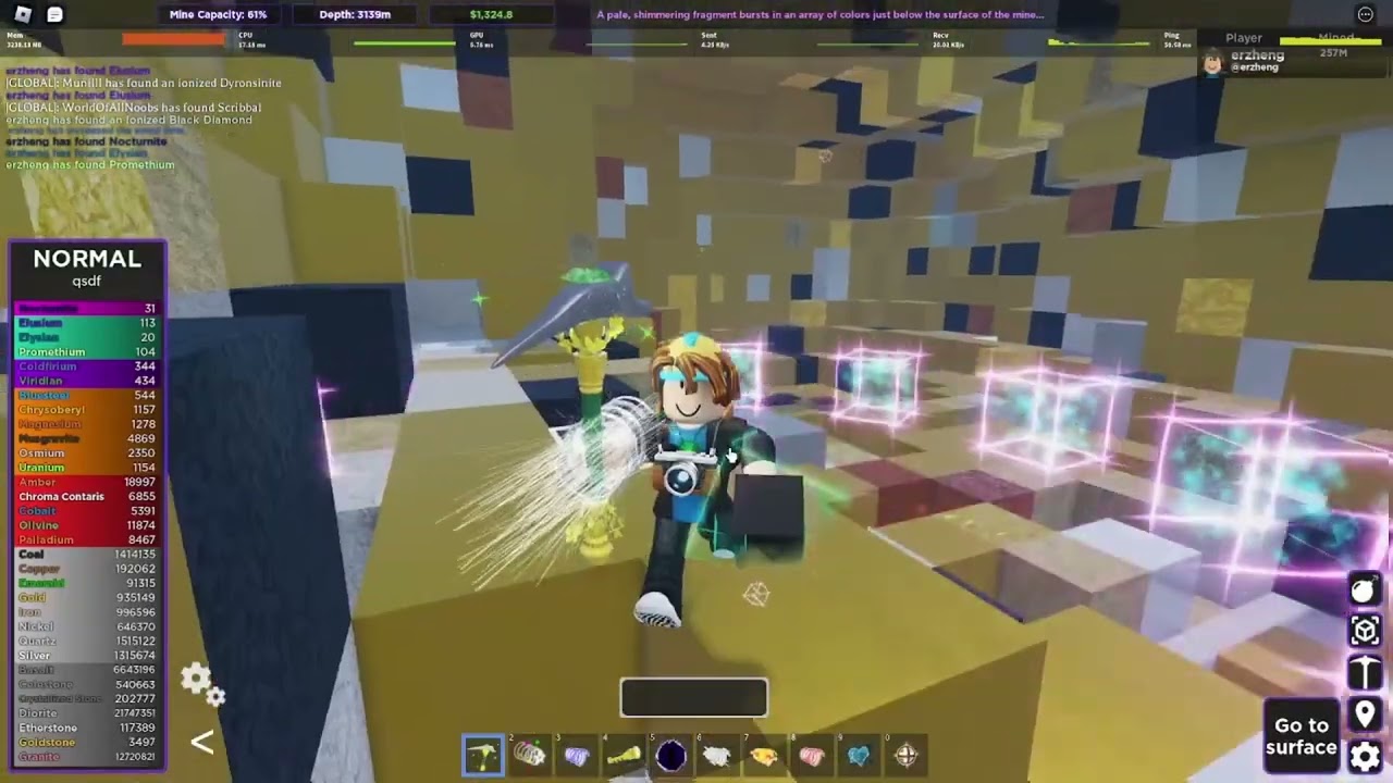 Roblox Rex reincarnated all pickaxes and gears showcase