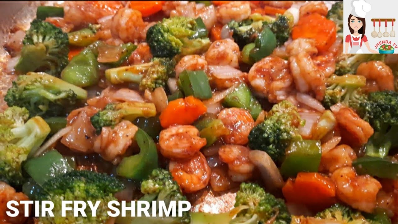 STIR FRY SHRIMPS WITH BROCCOLI AND CARROTS