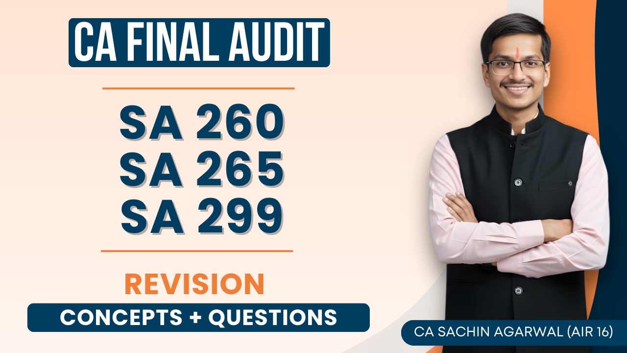 SA 260, SA 265, SA 299 Revision | CA Final AUDIT | Complete ICAI Coverage | CA Sachin Agarwal AIR 16
