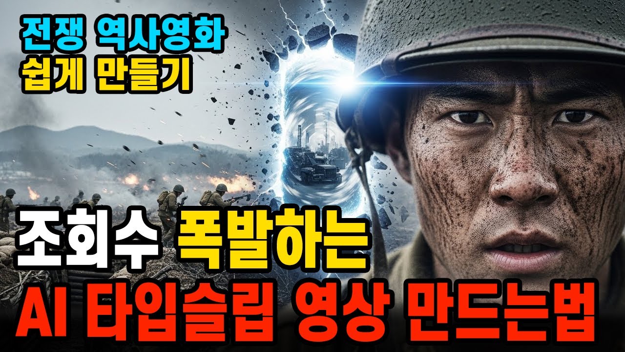 조회수 폭발, 돈버는 AI 전쟁 타임슬립 영상 쉽게 만드는 방법