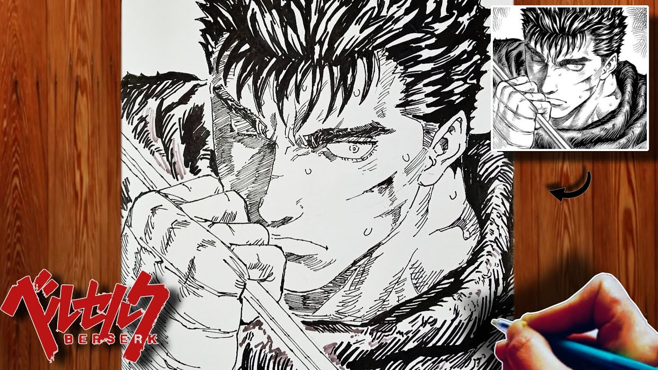 How to Draw Guts, From - Beserk | ベルセルク | Step-by-Step Tutorial