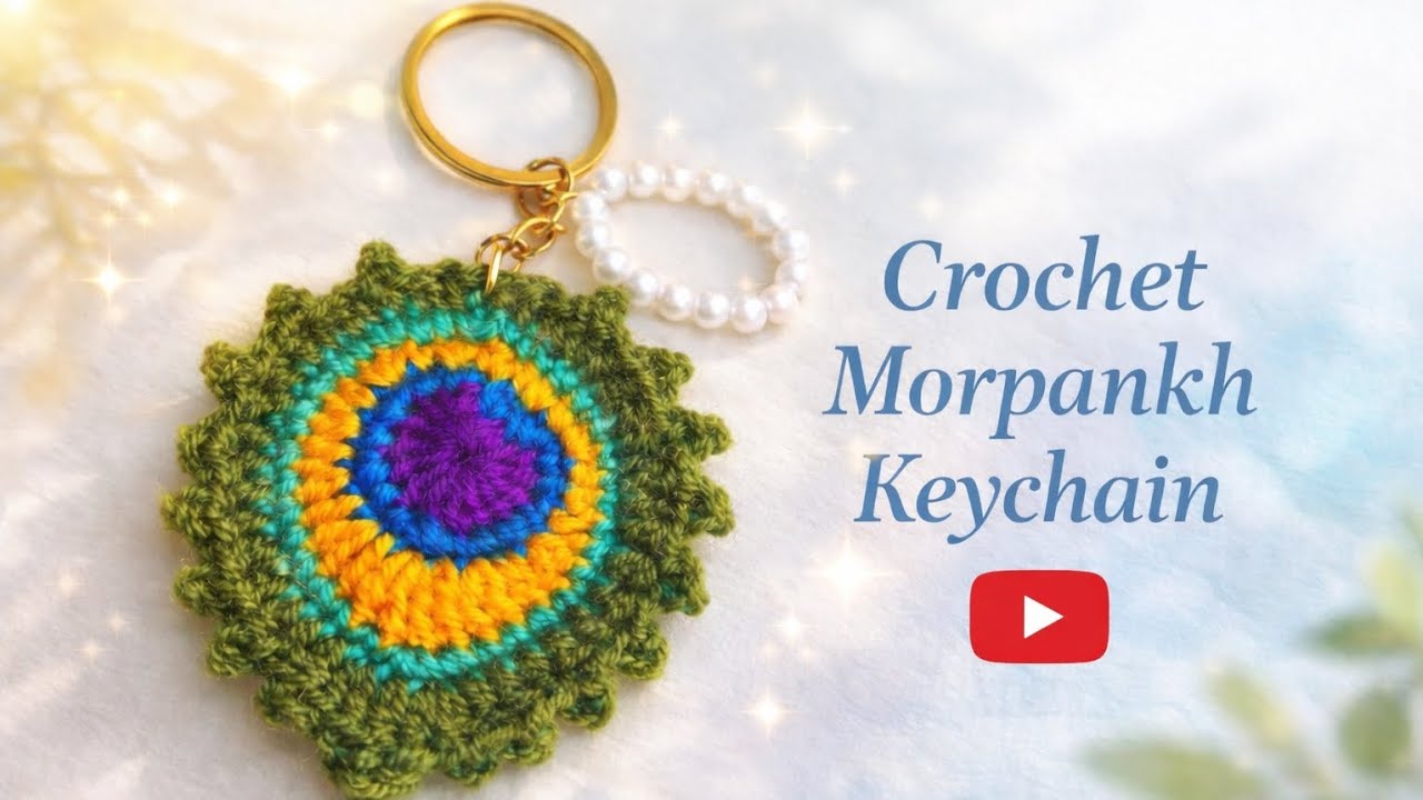 DIY crochet morpankh keychain|Peacock Feather keychain Tutorial|Crochet Pattern 