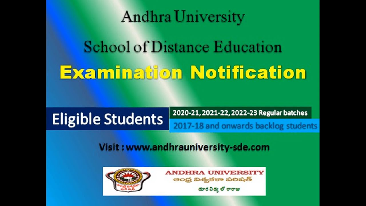 Andhra University Distance Education - July, 2023  ||  UG, PG & Other programs || Exam Notification