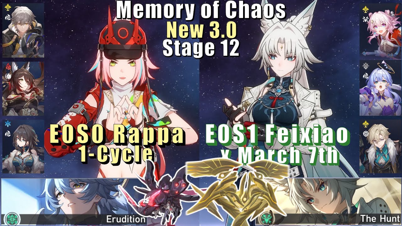 E0S0 Rappa Superbreak & E0S1 Feixiao March 7th | 3.0 Memory of Chaos 12 3 Stars | Star Rail