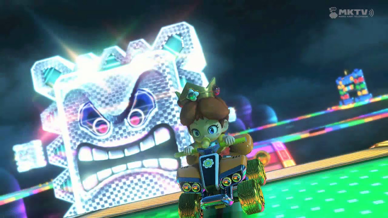 Wii U - Mario Kart 8 - (SNES) Rainbow Road Rainbow Race - Baby Daisy