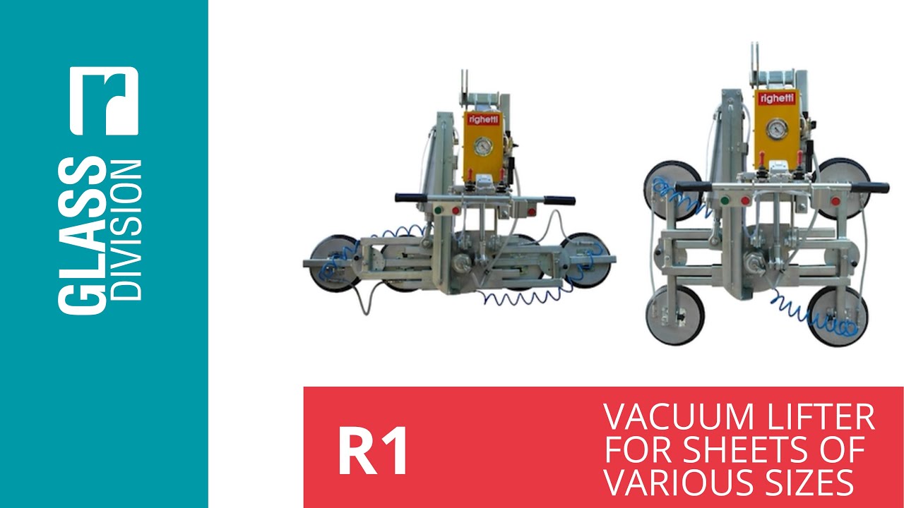 R1 | Extra modular vacuum lifter for handling glass in processing with pneumatic tilt and rotation