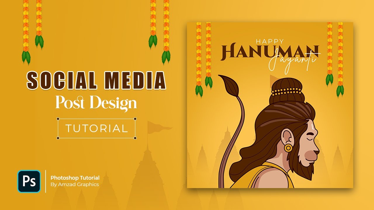 Hanuman Jayanti Social Media Post Design in Photoshop | Photoshop Tutorial