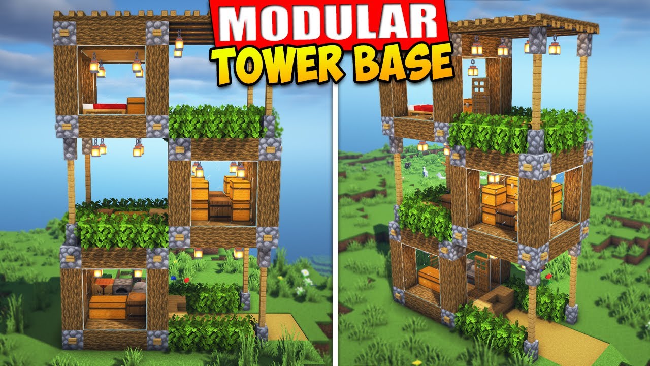 Minecraft Tower Survival House Tutorial 🏡