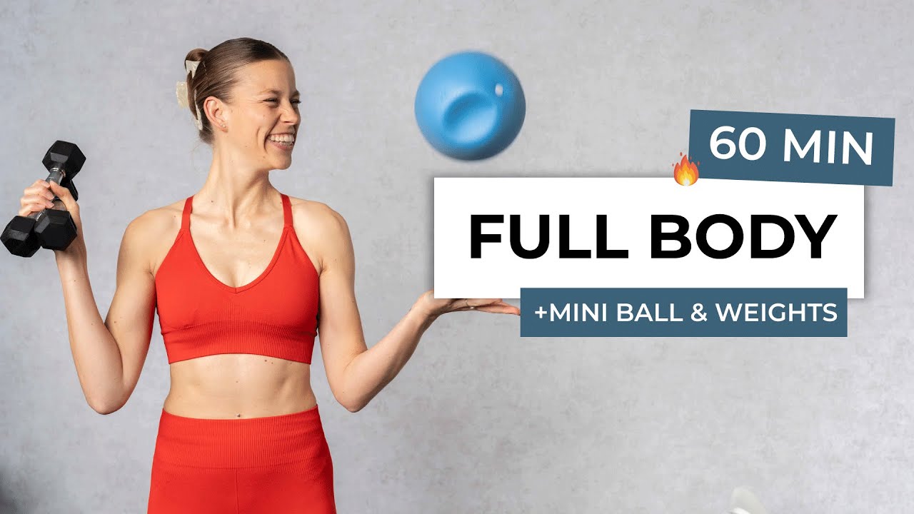 60 MIN FULL BODY BARRE WORKOUT WITH MINI BALL & LIGHT WEIGHTS