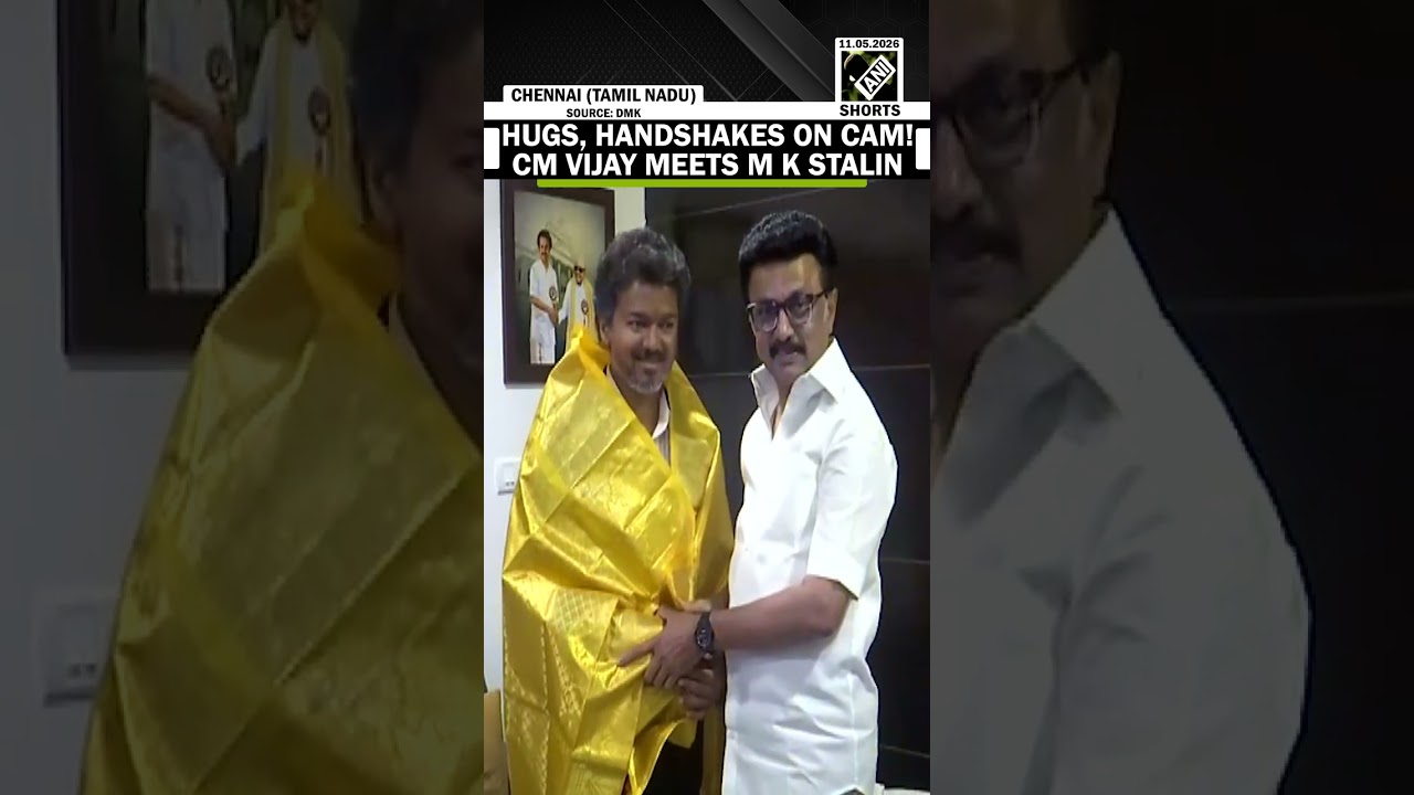 Tamil Nadu CM Vijay meets DMK Chief Mk Stalin at his residence in Chennai