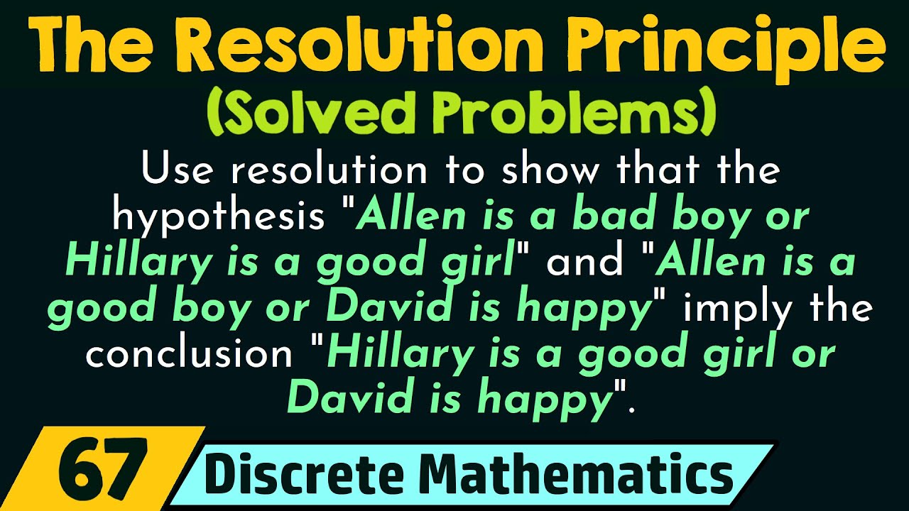 The Resolution Principle (Solved Problems)