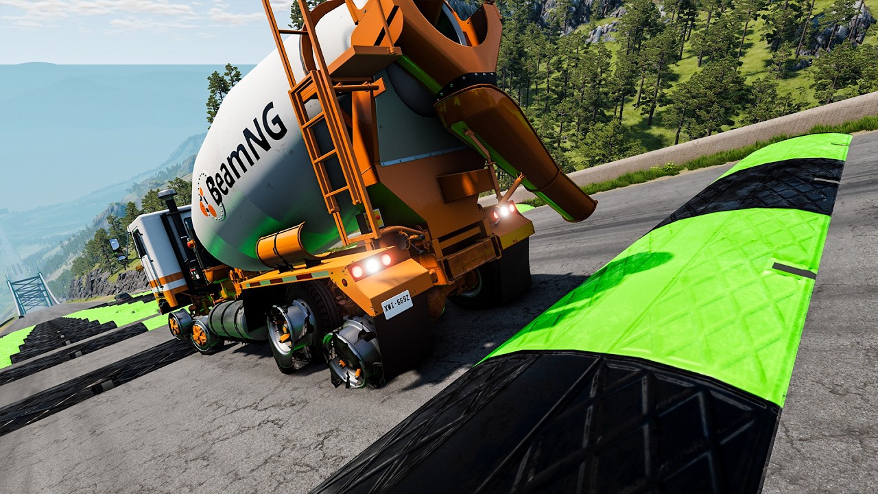 Realistic High Speed Car Vs Speedbump BeamNG Drive #2