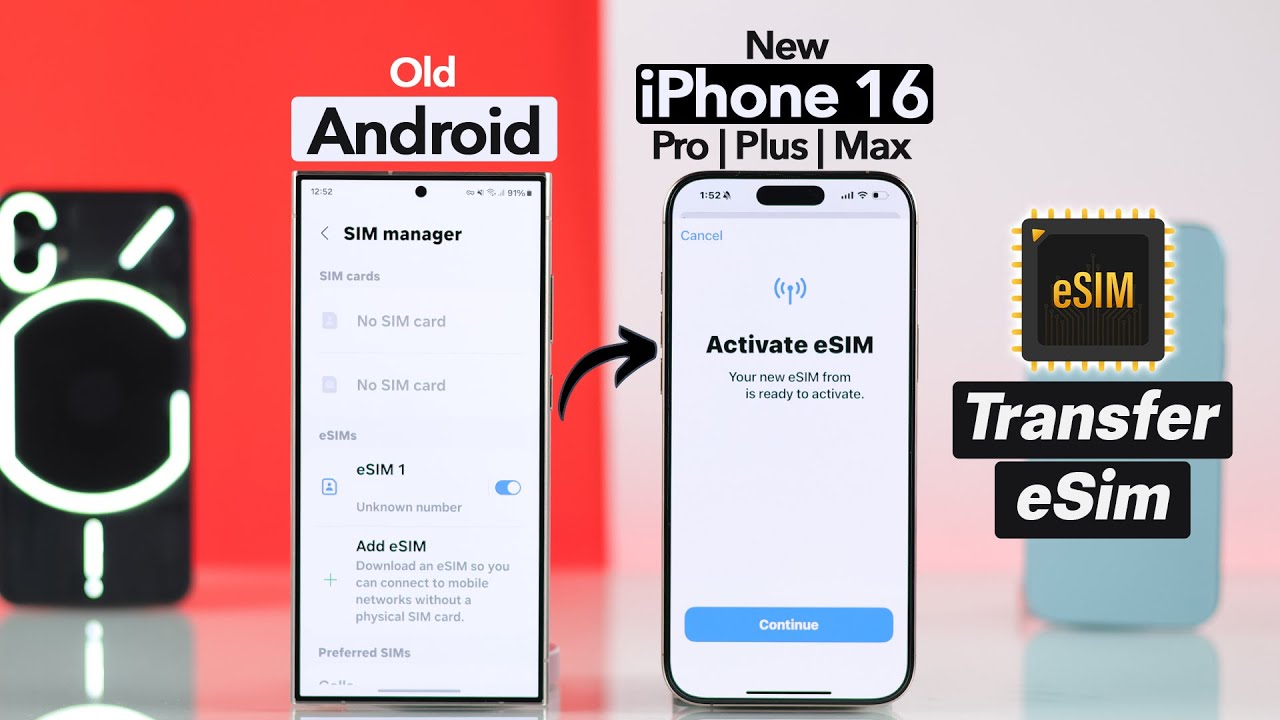 Как активировать eSIM со старого Android на новый iPhone 16 Pro Max/Plus!