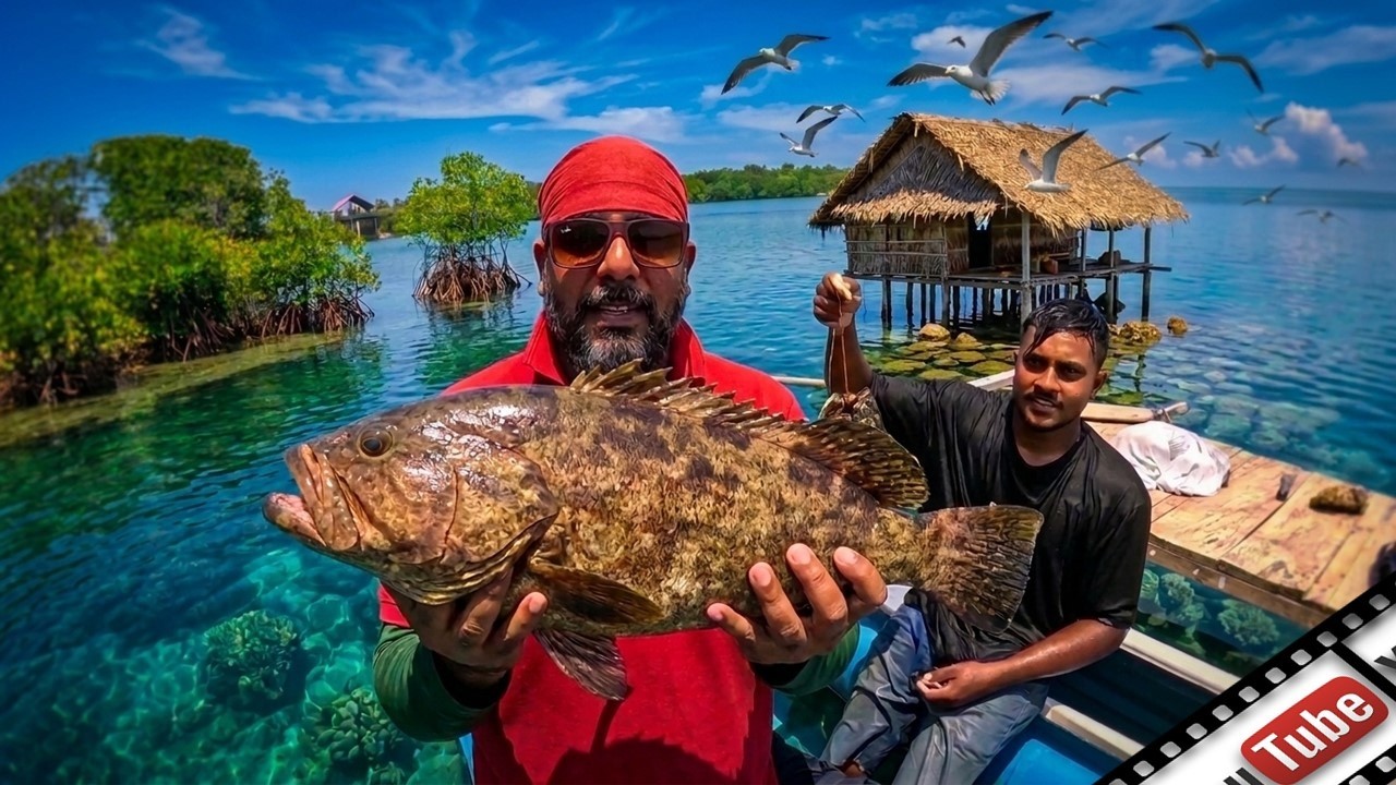 බෝතල් පන්නෙන් කොස්සො බාමු | Simple way to catch grouper | බල ගැජට් ඇම | @wishwatiyubaya 👣😲🎣