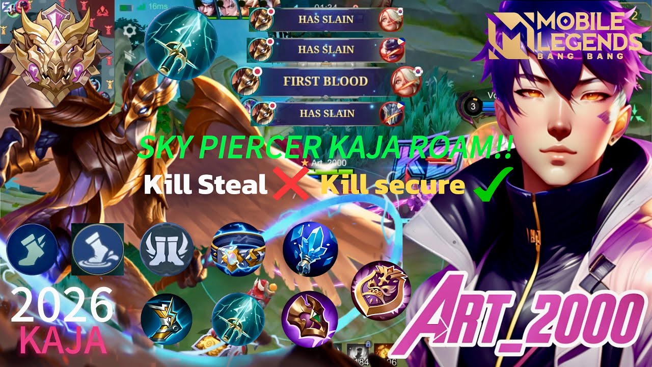 SKY PIERCER KAJA ROAM KILL SECURED NOT KILL STEAL!! LOL #art_2000 #kajamlbb #kajagameplay #kaja 
