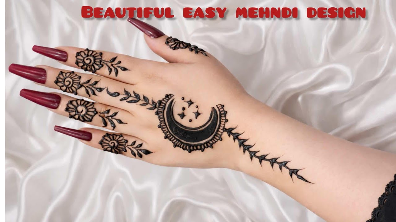 Eid Ramzan Special 🌙 Chand mehandi design | simple Eid mehndi design | mehndi design for front hand