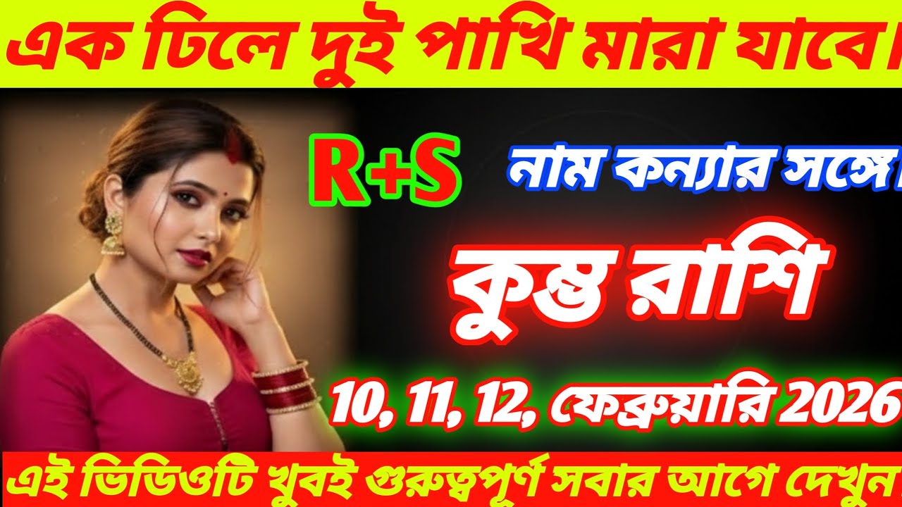 কুম্ভ রাশি ♒ | এক ঢিলে দুই পাখি মারা যাবে 😱 | R + S নামের কন্যার সঙ্গে | 10–12 ফেব্রুয়ারি 2026 !