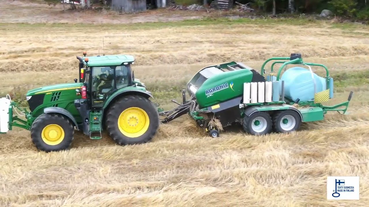 Agronic AMC Combi Baler baling straw, Oljen paalausta