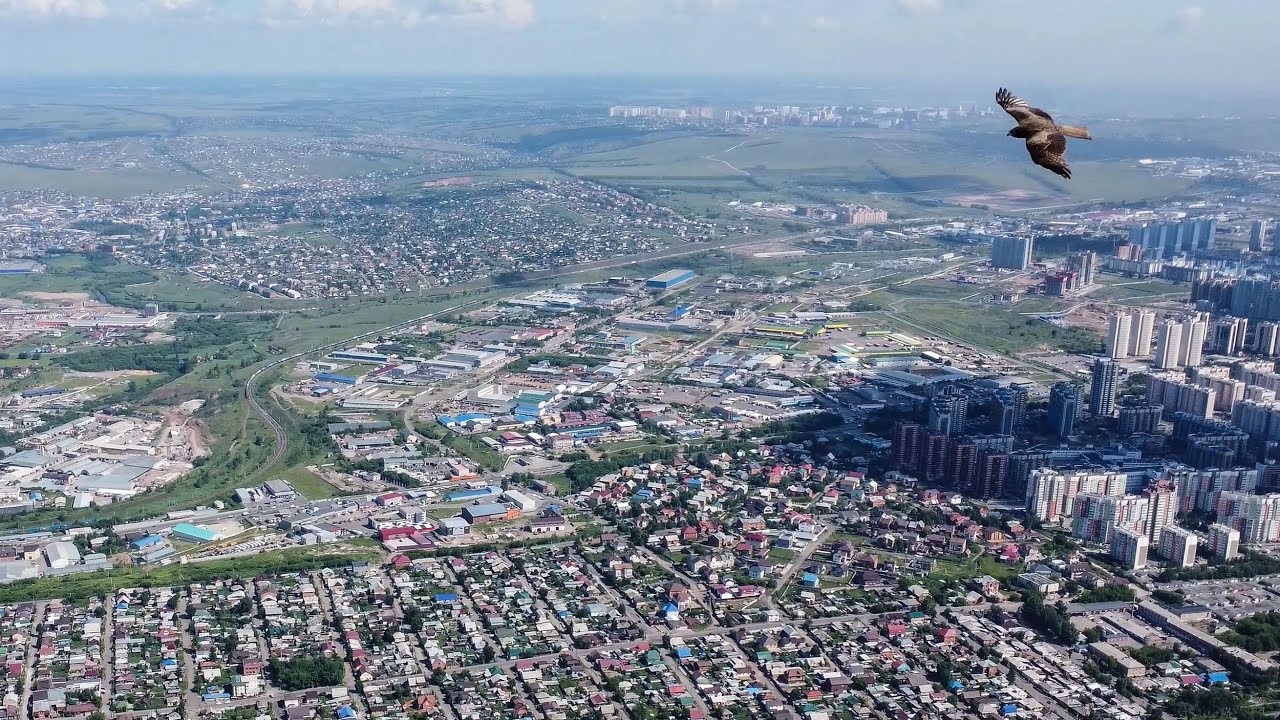 Панорама Красноярска над Караульной горой