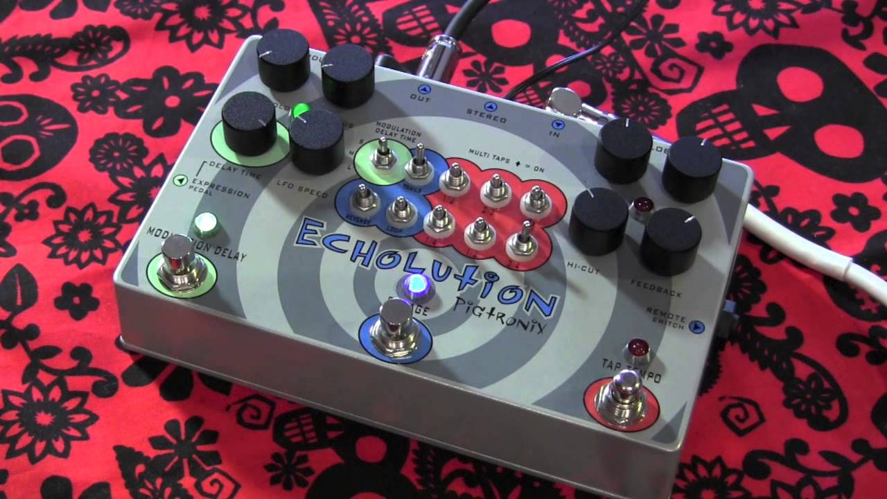 Pigtronix ECHOLUTION multi tap delay pedal demo with Kingbee Stratocaster