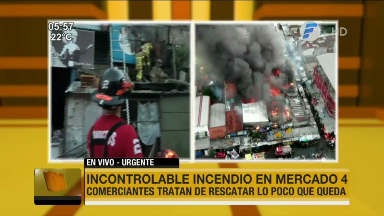 Incontrolable incendio en el Mercado 4