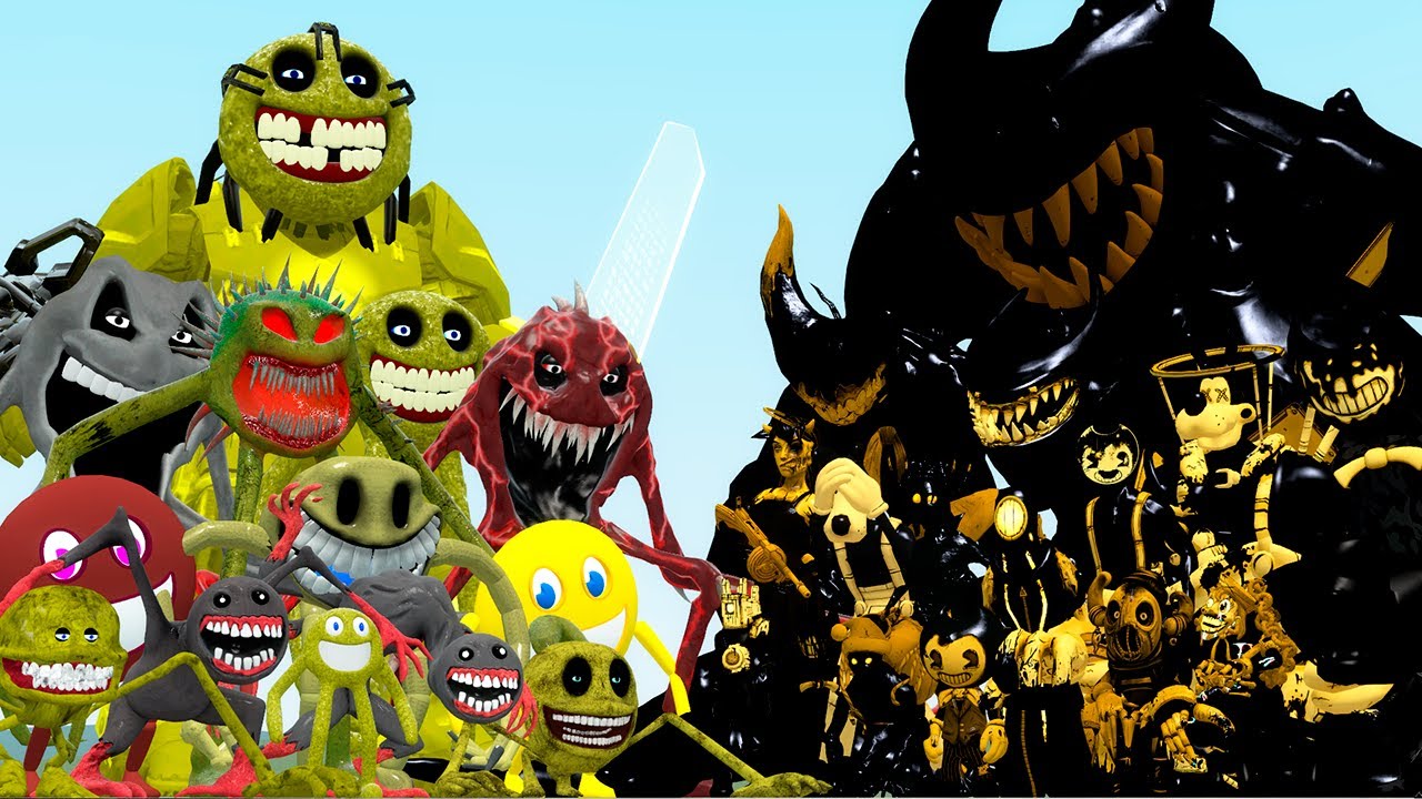 ALL ROBLOX INNYUME SMILEY'S FAMILY VS BENDY THE INK MACHINE CHARACTERS (Garry's Mod)