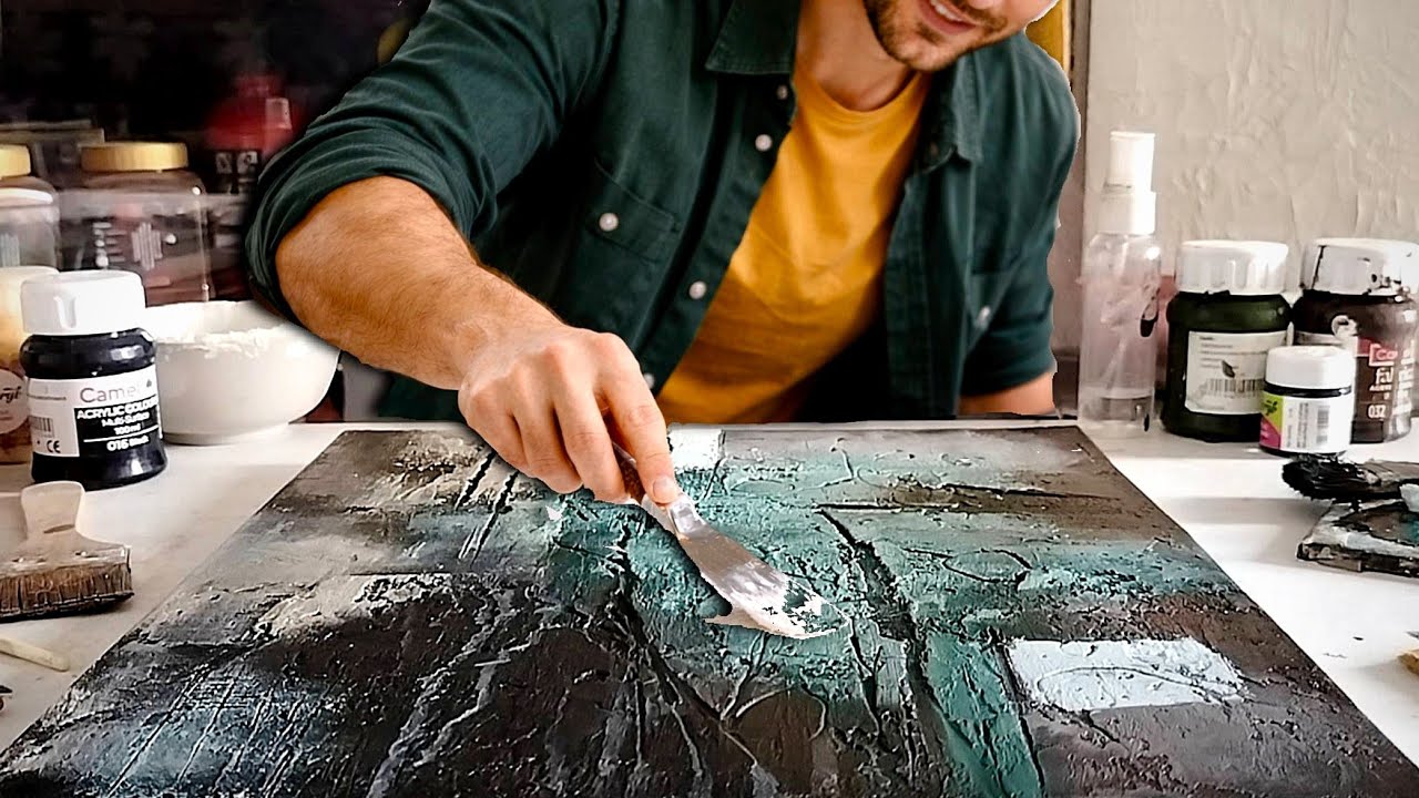 Mastering Textured Abstract Art: Acrylic Painting Tutorial  with Palette Knife 