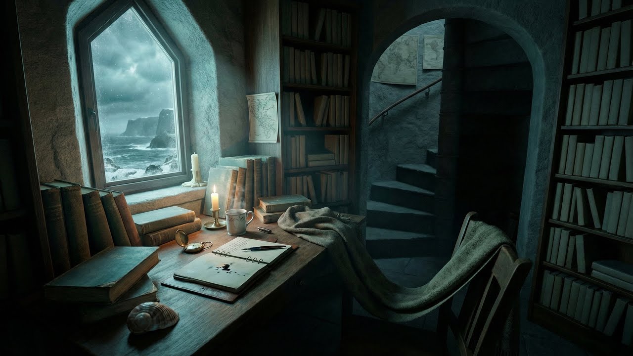 you’re studying while the rain erases the street 🌧️ dark academia piano - ambient music for focus