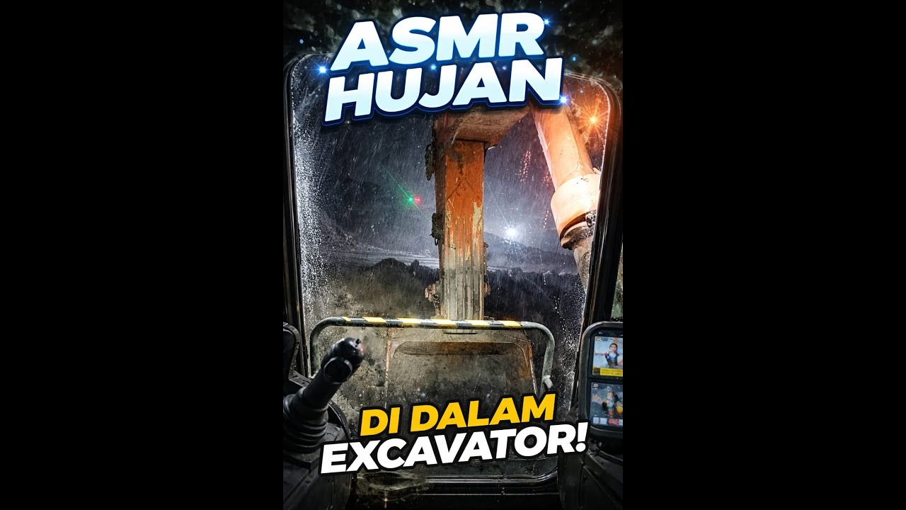LIVE: Hujan Deras di Dalam Kabin Excavator 🌧️ | ASMR Proyek 24/7 untuk Tidur & Relaksasi