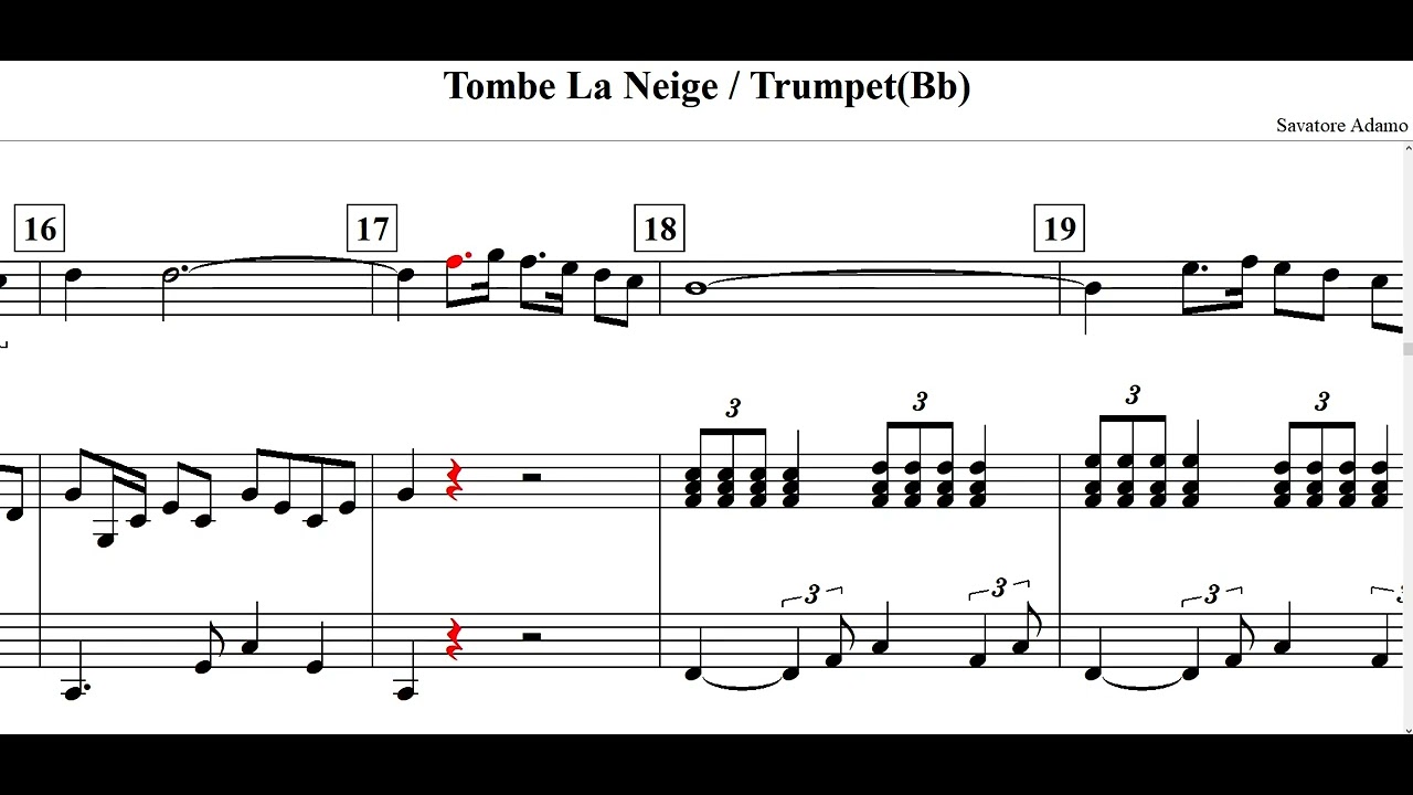 Tombe La Neige(Savatore Adamo)-for Trumpet