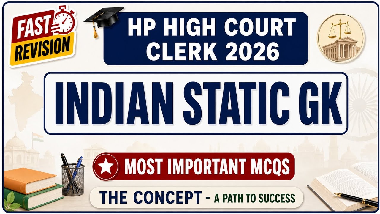 HP High Court Clerk 2026 | Indian Static GK | Most Important MCQs | Fast Revision | Expected Ques...