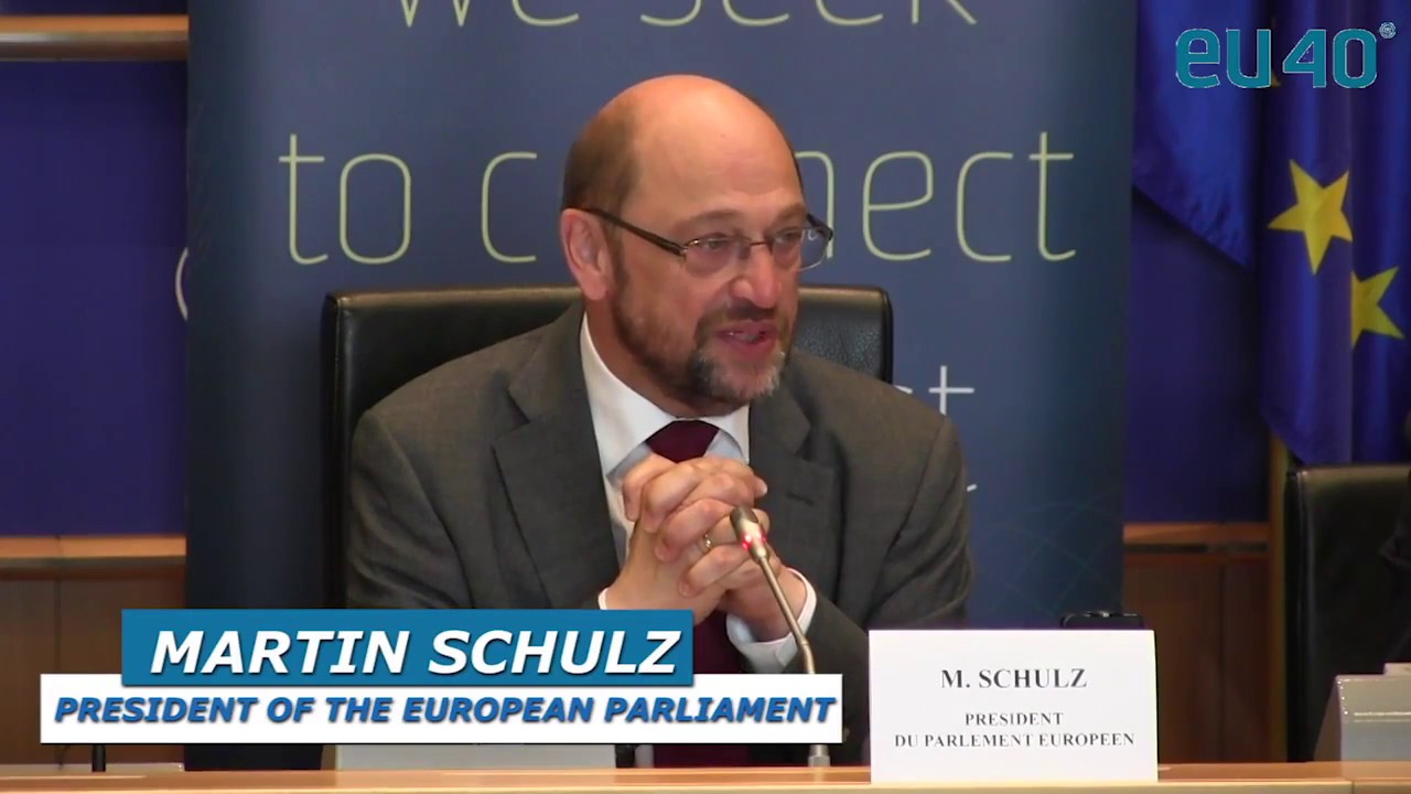 European Parliament President Martin Schulz endorsing EU40 at the Young MPs Forum 2016