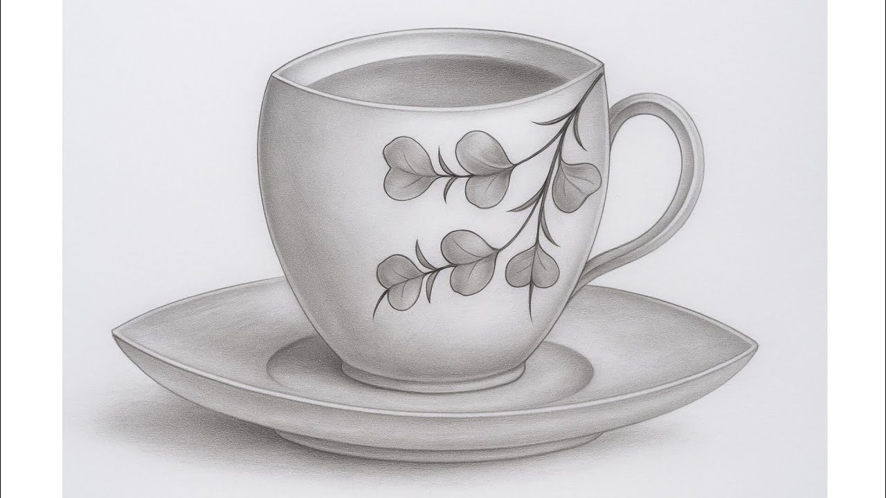 how to draw a cup plate!! cup plate kaise banae !! cup plate drawing easy#viral cup plate#art#video