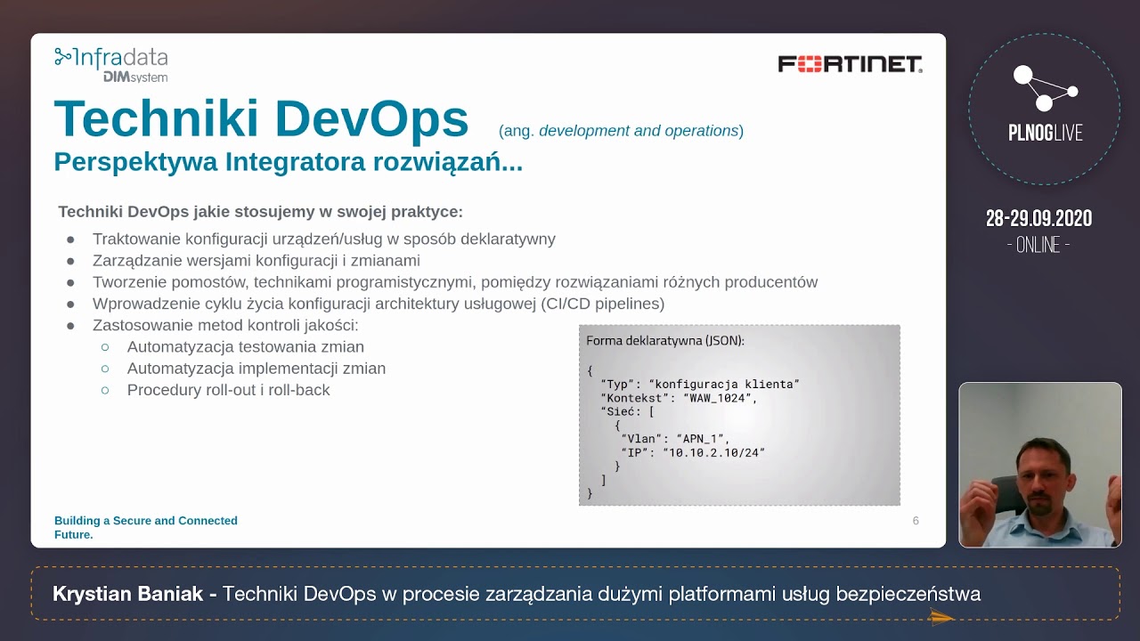 PLNOG Live 2020: Techniki DevOps w procesie zarządzania dużymi platformami usług (Krystian Baniak)