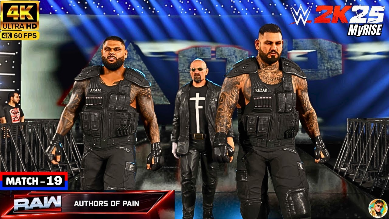 WWE 2K25 MyRISE - Raw The Usos против Authors of Pain Tag Team Match Gameplay [4K 60FPS PC] (Matc...