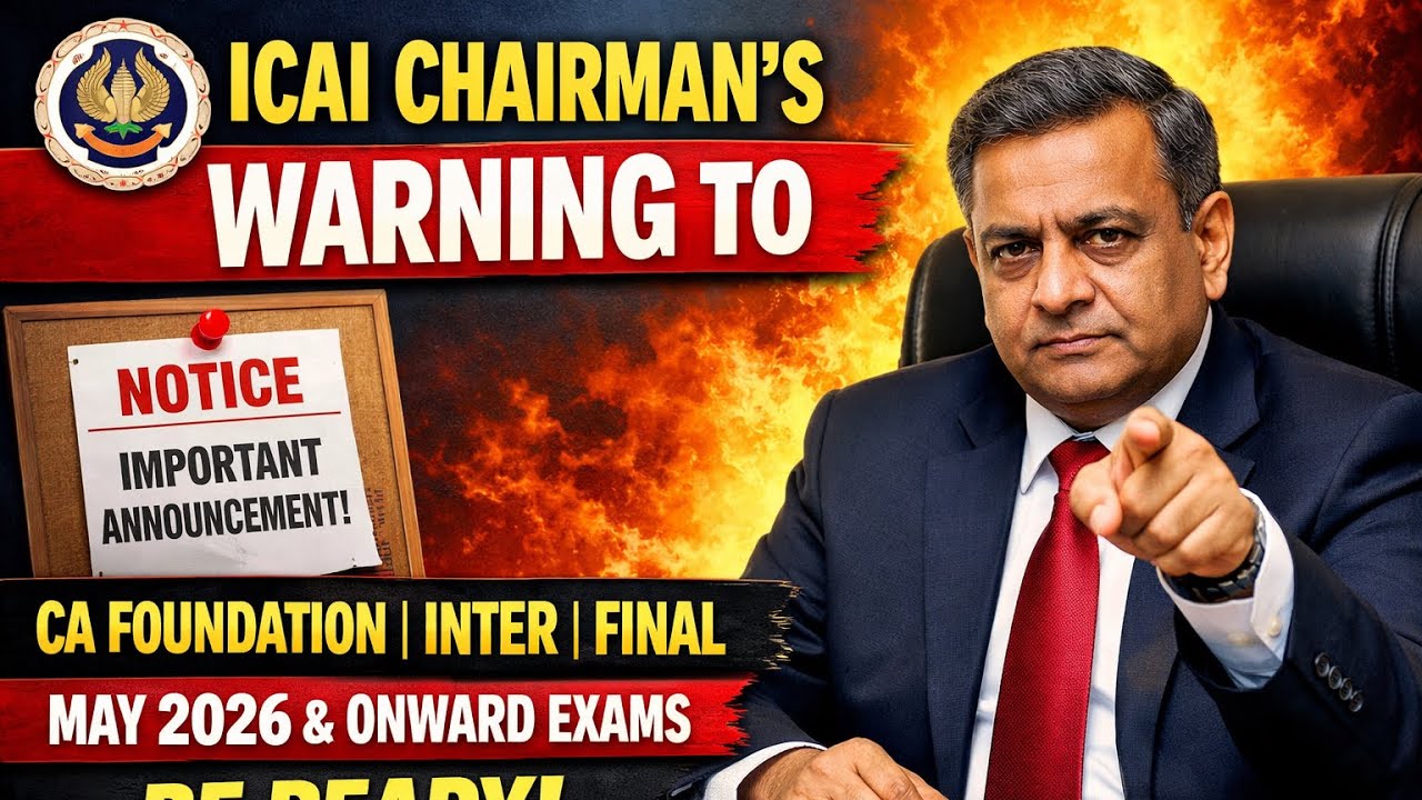 ICAI Chairman Sir Warning to ICAI Member & CA Foundation,Inter & Final May 2026 & Onwards Exams