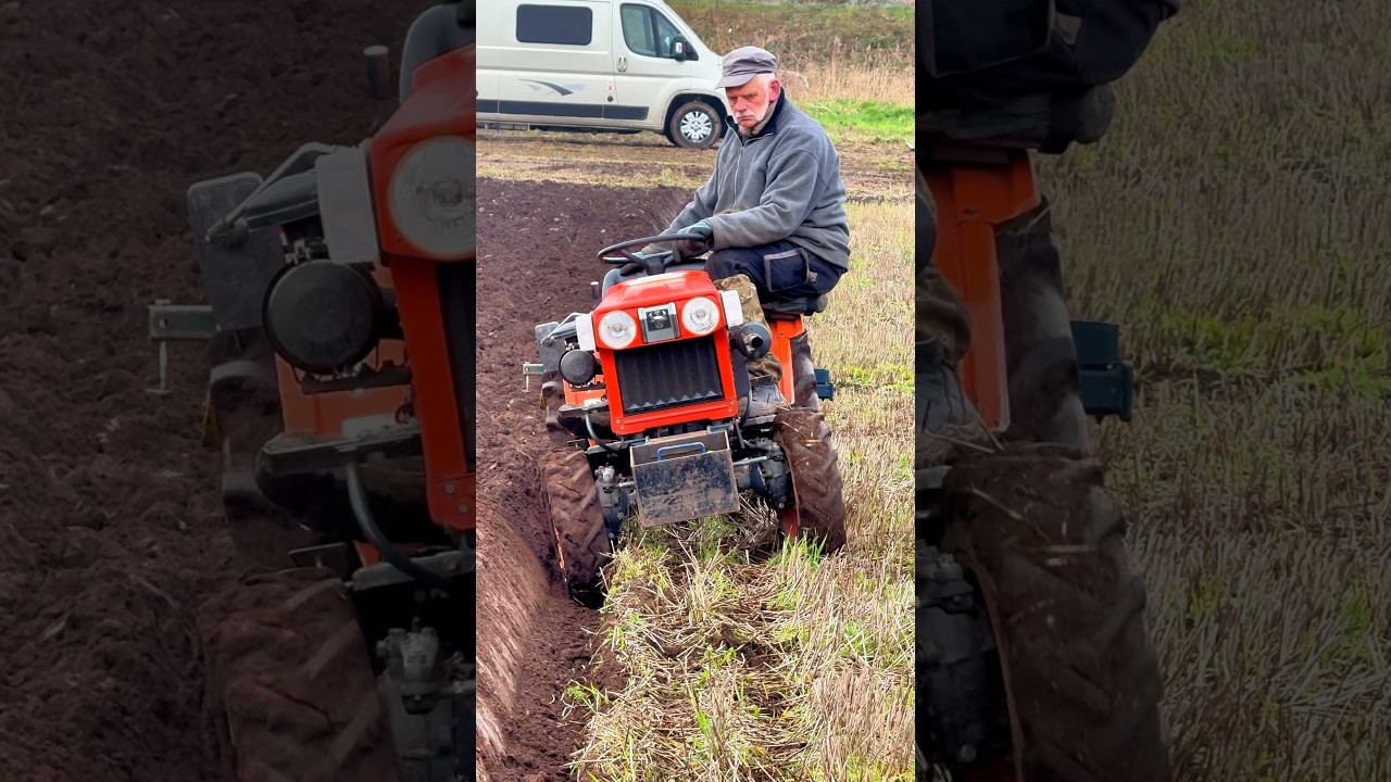 Kubota Garden Tractor Ploughing