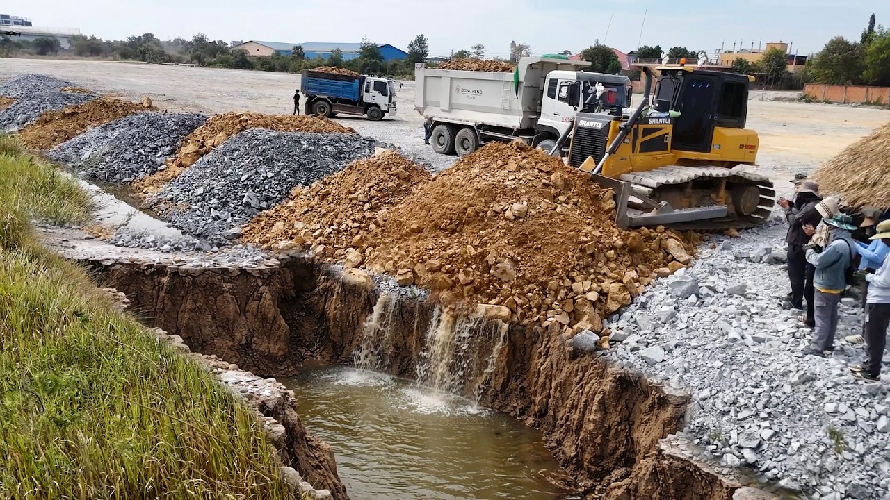 Largest Land Transforming Process | Bulldozer Pushing Soil & Stone vs Dumper Dumping Rock