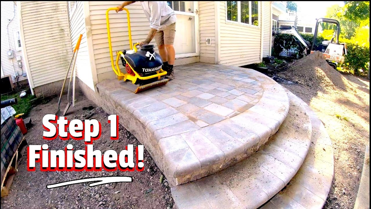 FINISHING the Raised Paver deck & curved staircase- 